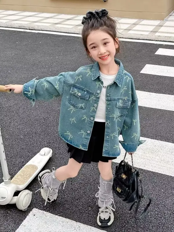 Baby Girls Denim Jacket Spring Autumn Kids Jean Coat For Girls Sweet Little Princess Outerwear Children Clothing 1-10 Years