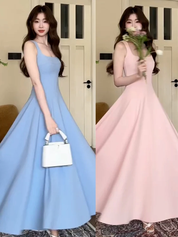 Ele a-ligne longue Dr femmes été Svel taille couchée robe français Sle décontracté Ci Walk Touring Cam