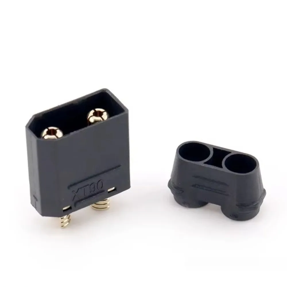 

2pcs Amass Lithium Battery Charging Connector Black Yellow Gold-plated Copper XT90NE Female Head East to Use XT90 Terminal Male