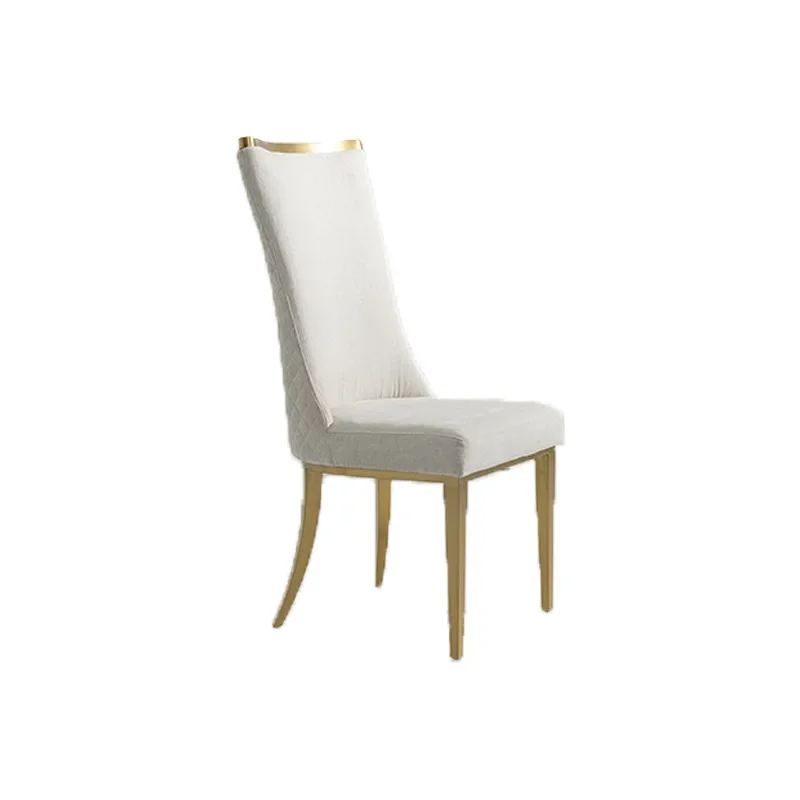 

Light luxury household high-end modern simple stainless steel back chair
