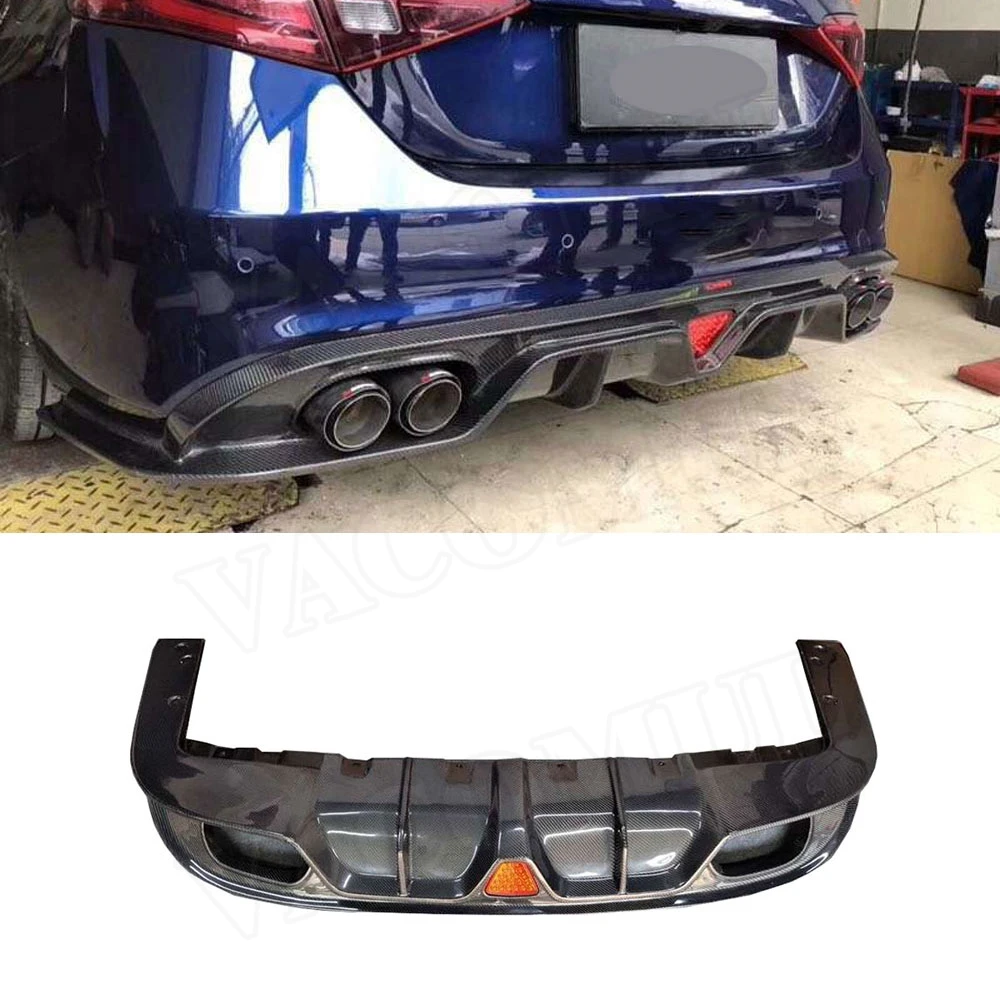 

VACOMUL Carbon Fiber Rear Lip Diffuser Spoiler With Lamp for Alfa Romeo Giulia Sedan 4 Door 2016 2017 Car Styling