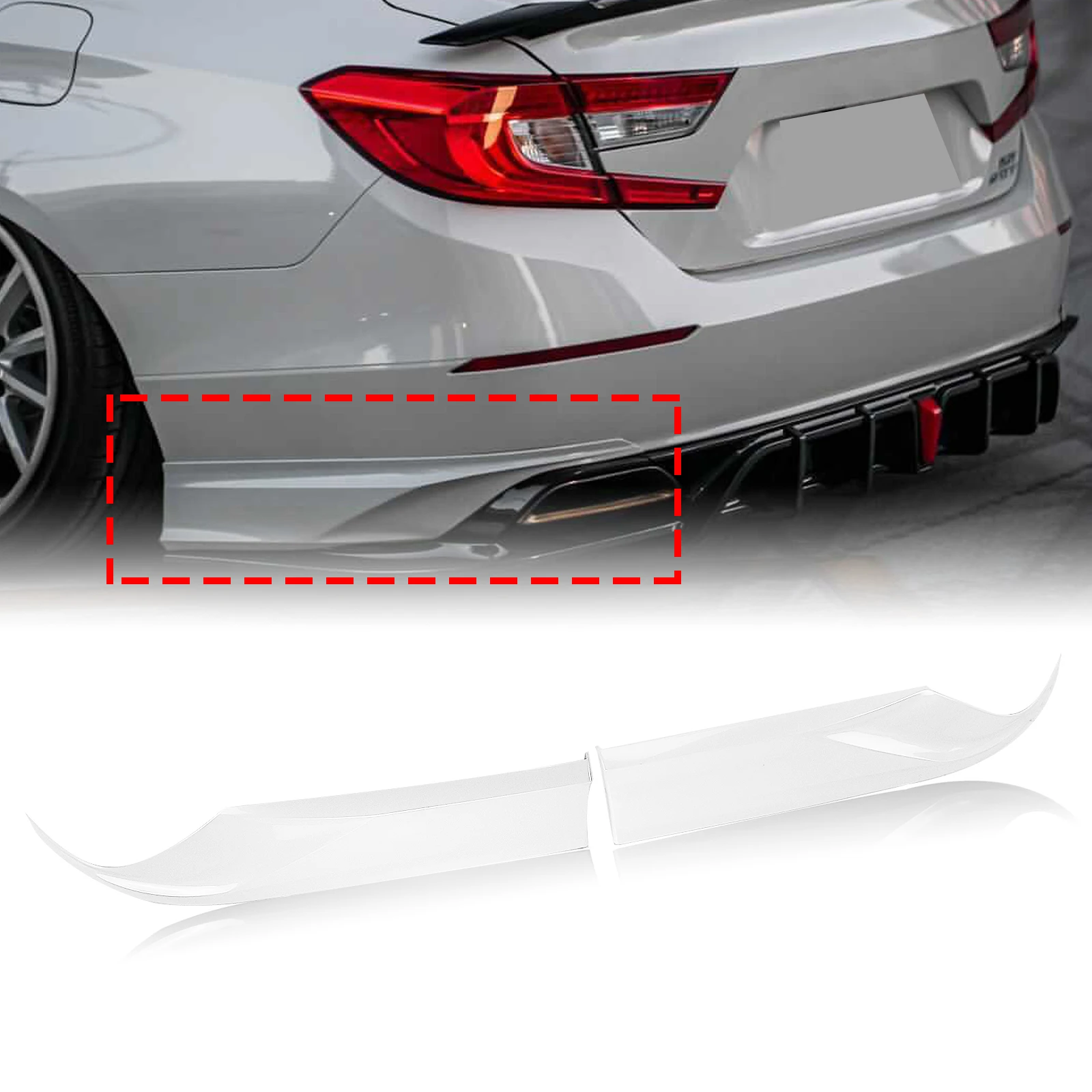 

YOFER Rear Bumper Side Molding Trim For Honda Accord 2018-2022 All Models White/Black/Blue Boot Spoiler Corner Cover Canard Lip