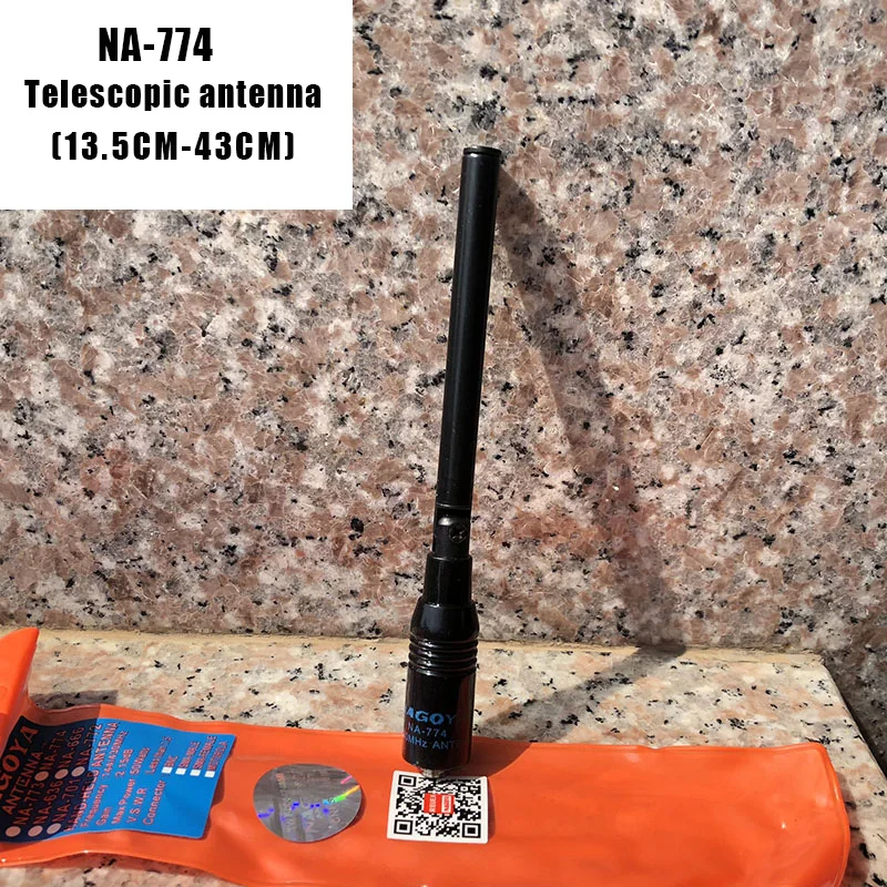 Oryginalna antena NAGOYA NA-774 obsługiwana dwuzakresowa SMA-F 144-430mhz UHF i VHF dla Baofeng Walkie Talkie uv5r b2plus 888s5re gt-3 uv8