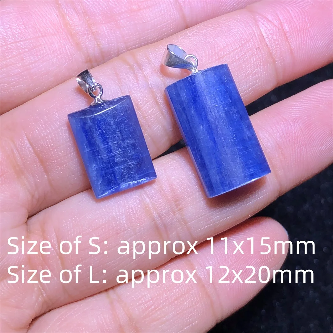 

1 шт., кулон с натуральным кианитом Fengbaowu, квадратный камень, Стерлинговое Серебро 925 пробы, восстанавливающий камень, Модная бижутерия, подарок для женщин и мужчин