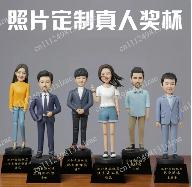 Crystal Trophy Customized Clay Figure Real Doll Soft Pottery Doll Trophy Customized Anniversary Creative Commemorative Gifts