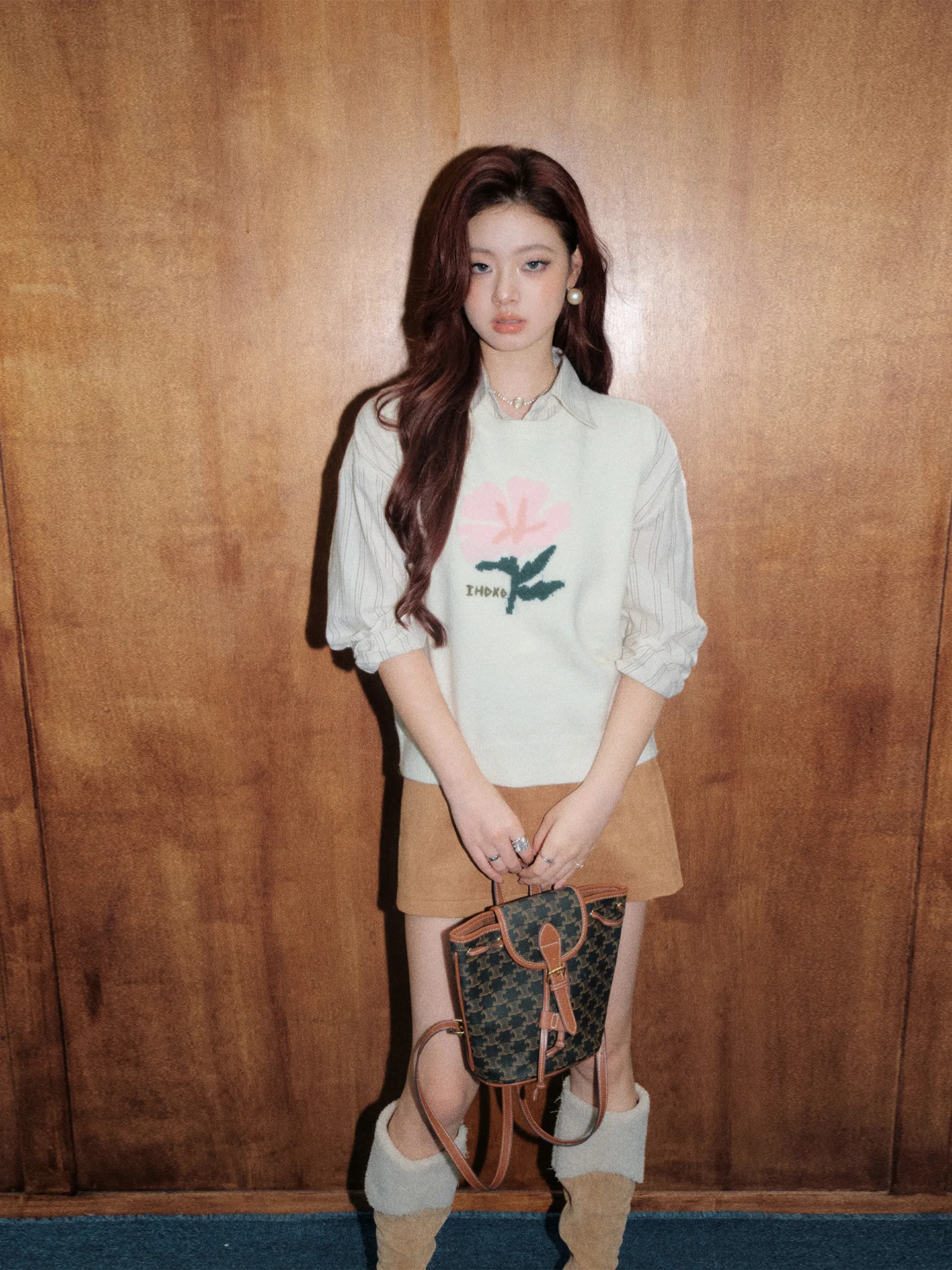 

Жилет вязаный Olivia Duo с цветочным узором, универсальный, зимний, новый, в стиле колледж, стандартный крой, из смесовой шерсти, для женщин