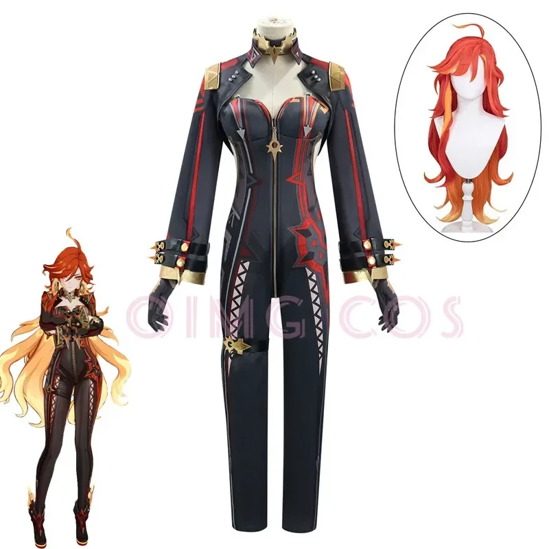 Genshin Impact Mavuika Cosplay Costume Uniform  Anime Wig Halloween Costumes Men for  Game