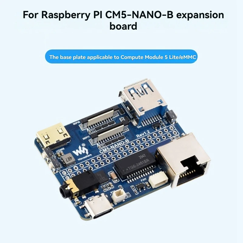 Super Sale Waveshare for Raspberry Pi CM5 Super Mini Base IO Board NANO B Development Board for Compute Module 5 CM5-NANO-B-M