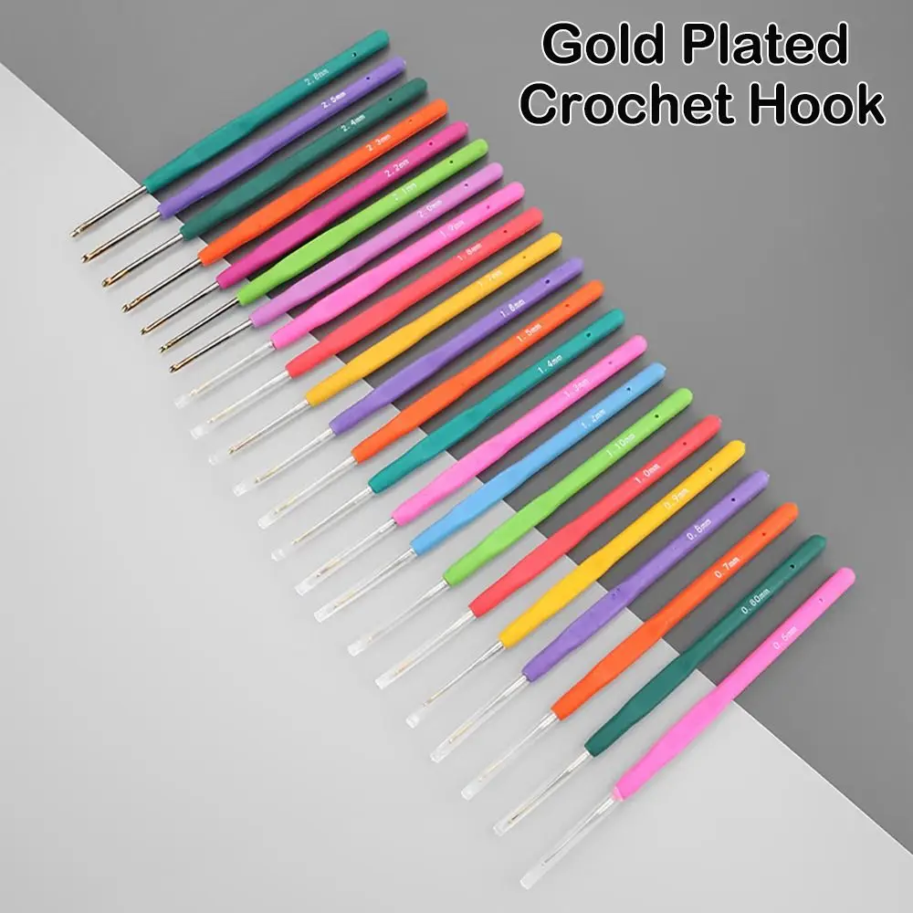 

DIY Rubber Handle Knitting Needles Long Multisize Crocheting Needles Handicraft Hand Weave Tool