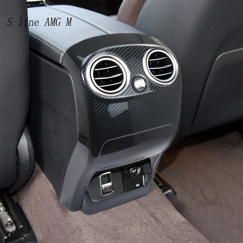 For Mercedes Benz GLC X253 W253 C253 2019-2022 Car Rear Armrest Box Air Conditioning Outlet Cover Frame Carbon fiber Accessories