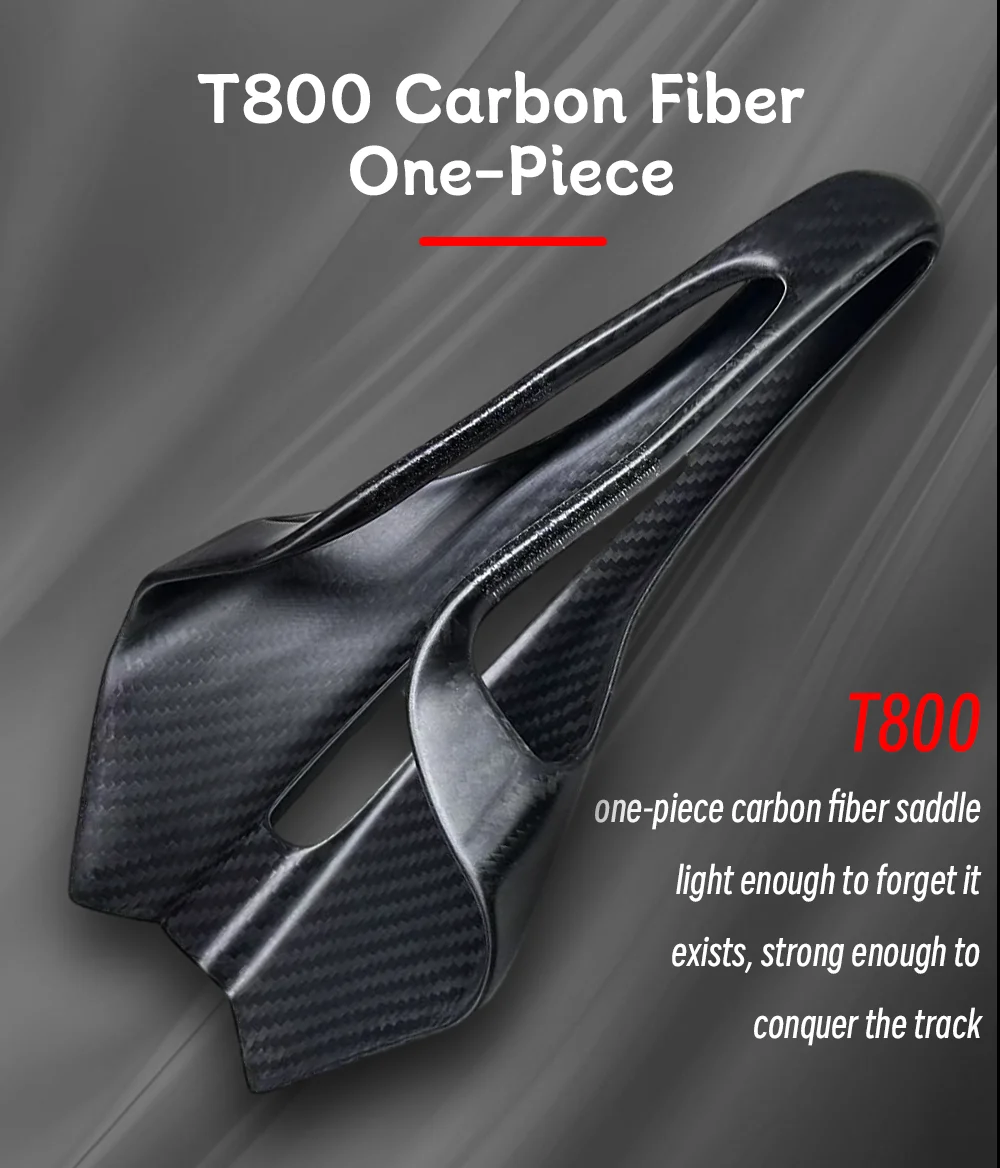 Plselis T800 Integrierter Kohlefasersattel, Fahrradsattel, hochfest, leicht, 100 g, Fahrradkissen, Reiteile – Detail 9