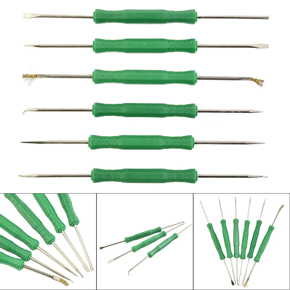 6Pcs Set Desoldering Aid Tools Kits Soldering Aid Assist Tools PCB Cleaning Kit Repair Tools Electronic Heat Assist Set