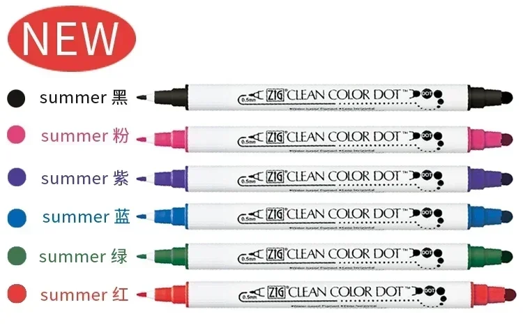 1pc Japan Zig Kuretake Saubere Farbe DOT TC-6100 Doppel-Spitze Aquarell Marker Stift Kunst Malerei & Runde Stanzen für Studenten – Detail 4