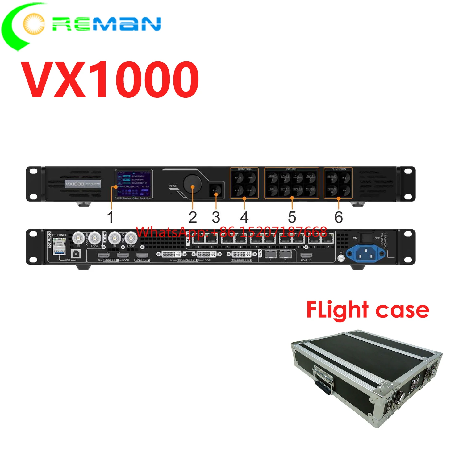 UHD HD 2K 4K led display led video wall video processor VX600 VX1000  Novastar video processor with flight case