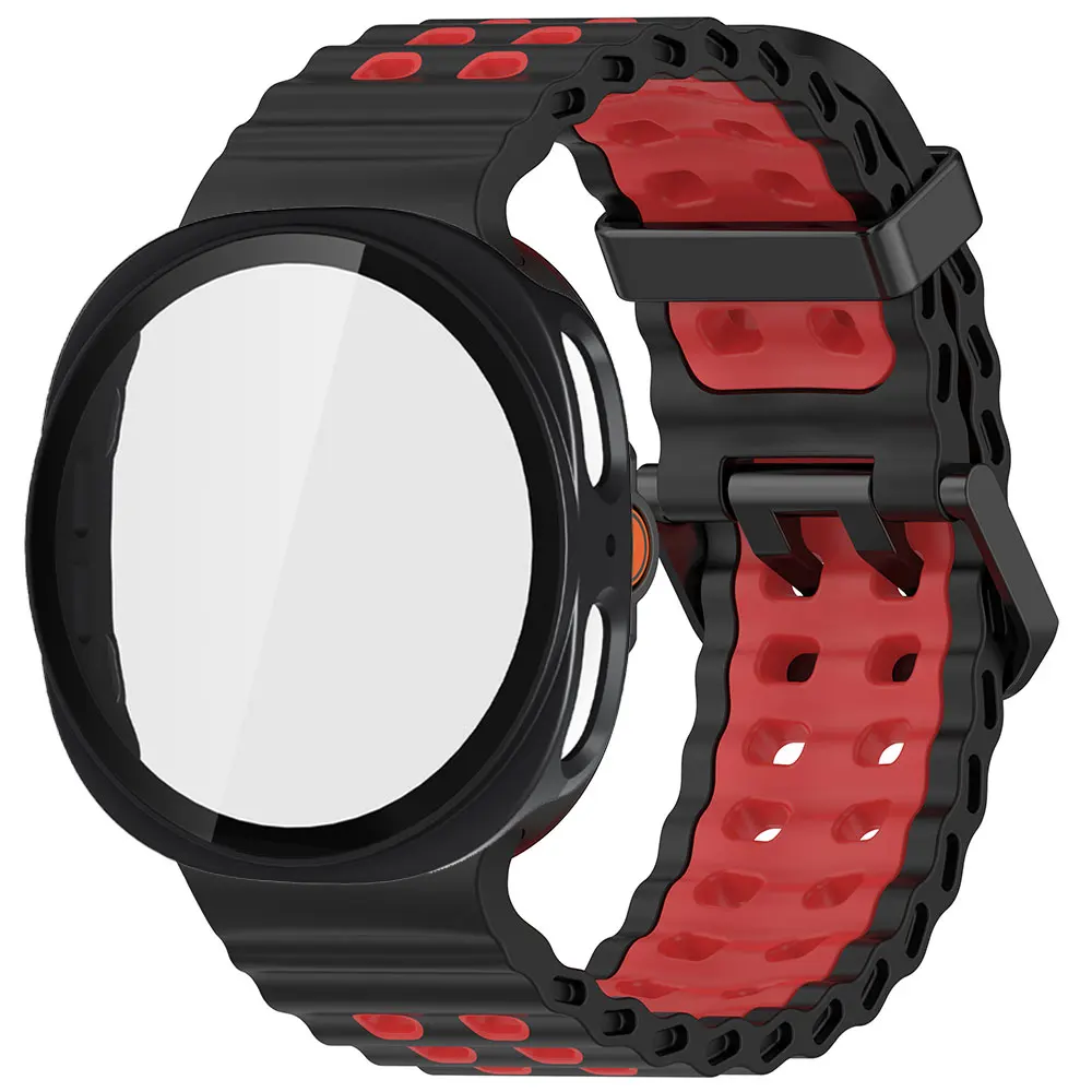 لساعة سامسونج 8 40 مللي متر 44 مللي متر المحيط الفرقة غطاء الكمبيوتر Smartwatch حزام لسامسونج غالاكسي ساعة 8 الكلاسيكية 46 مللي متر حامي الشاشة