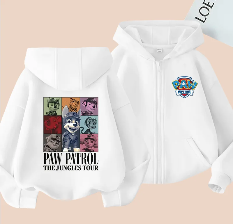 Paw Patrol Children Windbreaker Anime Chase Skye Hooded Outwear Cartoon Zipper Coats Spring Autumn Jackets Kids Clothes Gift New