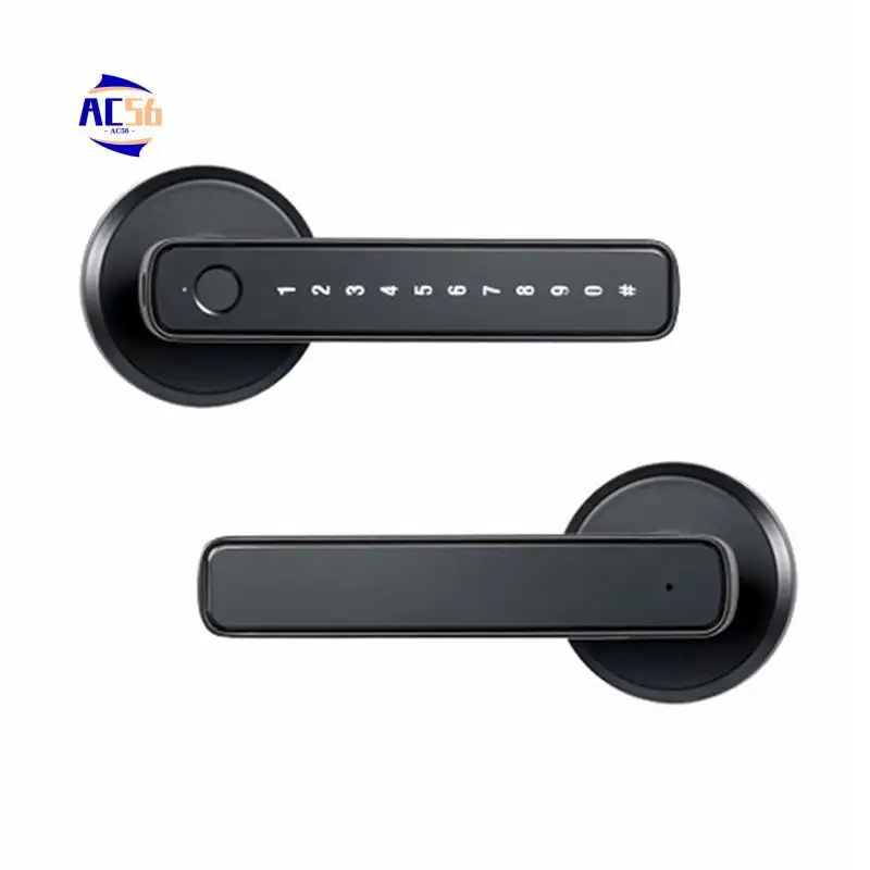 

AC56-Tuya Fingerprint Smart Door Lock Password Electronic Lock Tuya APP Remote Unlock Entry Door Knobs Lock For Bedroom Home