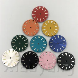 29mm Sunburst Glossy Watch Dial Stripe Index Green Luminous No Date Fit NH34 35 36 DG Miyota ETA PT Series Watch Part Accessorie