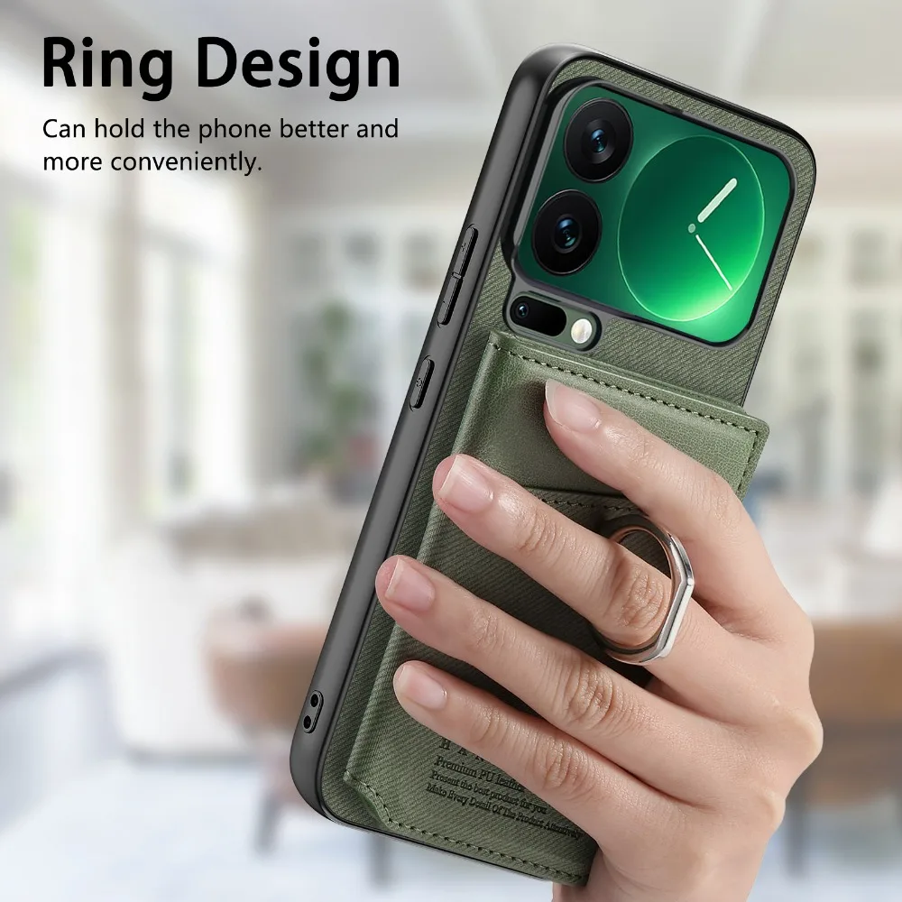 For Poco X8 Pro Max F7 M7 Pro F8 Ultra 5G Luxury Case Leather RFID Card Ring Back Panel Xiaomi Poco X7 Pro X 8 F7 M8 Maget Cover - view 3