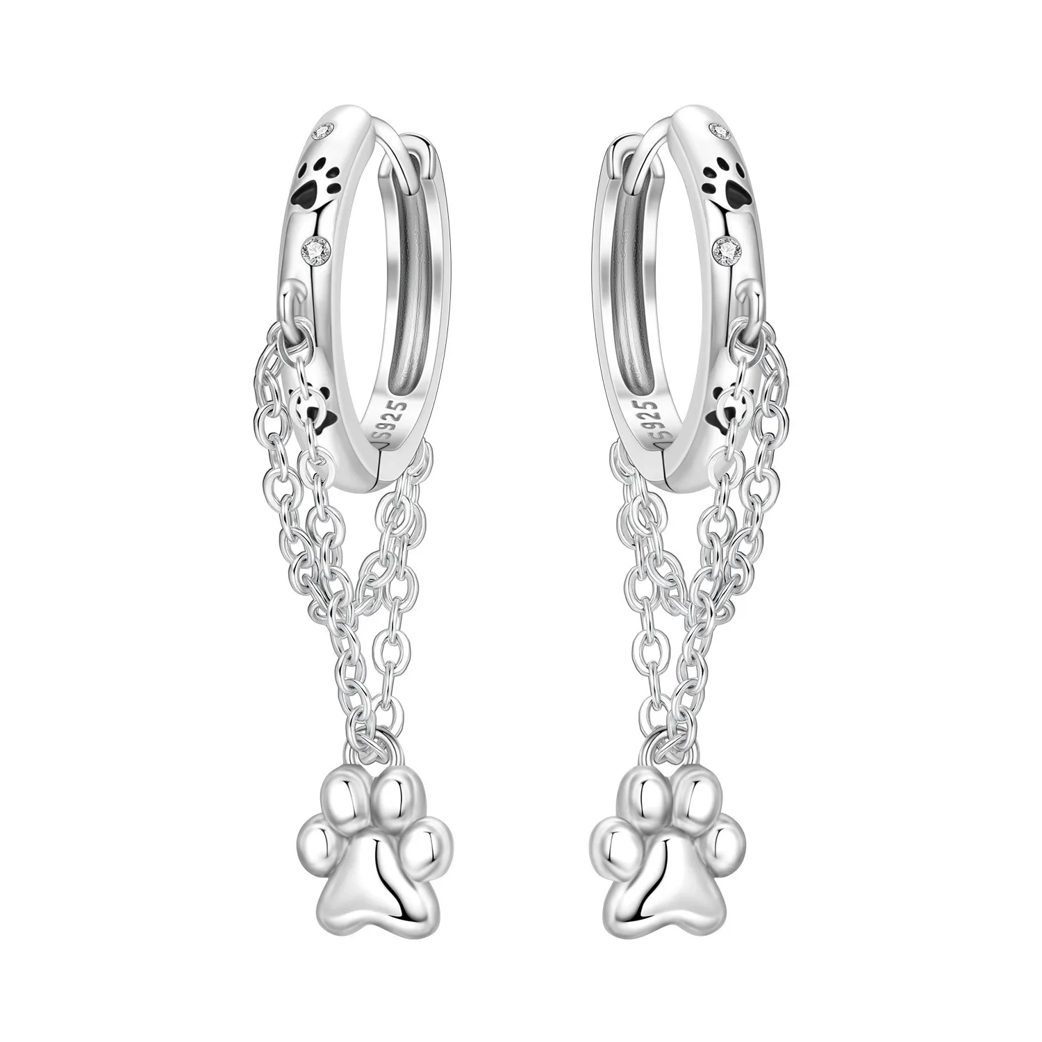 

PANPOKI 925 Sterling Silver Cute Cat Animal Paws Drop Earrings Women Earrings Charm Fashion Versatile Party Jewelry Gifts