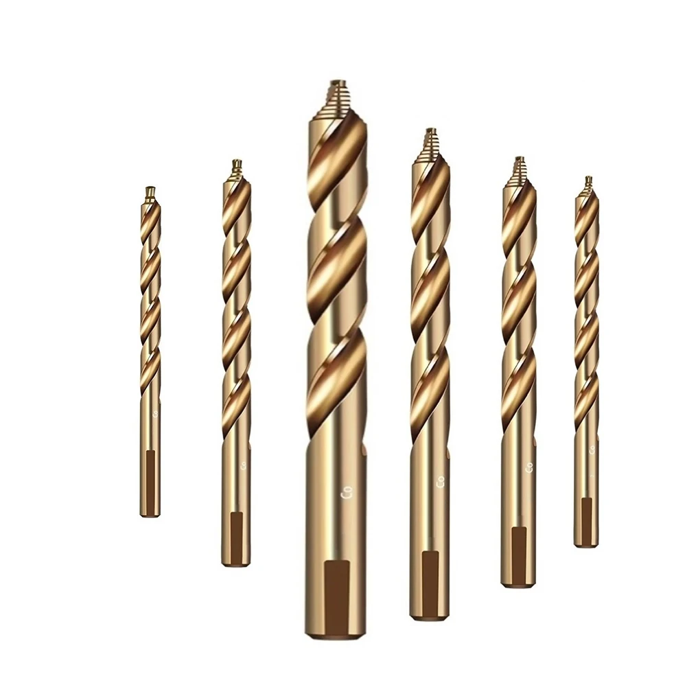 Sturdy Straight Shank M Cobalt Drill Bits Universal Triangle Handle Double Spiral Chip Removal Hole Cutter Tools