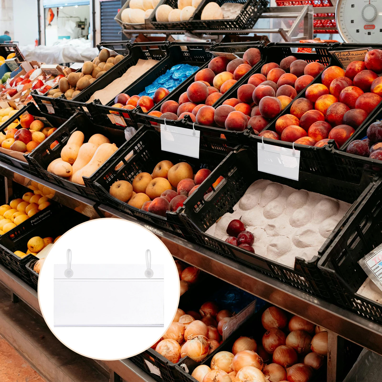 

100 pcs Holders Clear Price Card Sign Clips Reusable Wire Holders For Supermarket Retail Pantry Ticket Hook Design