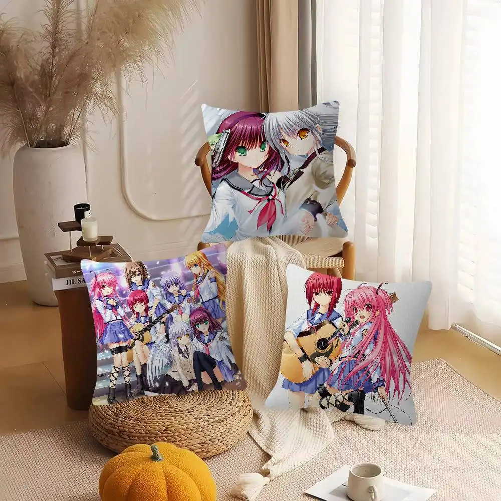 Anime Angel Beats! Pillow Case Soft Double Sided Print Sofa Cushion Cover Throw Pillow Covers