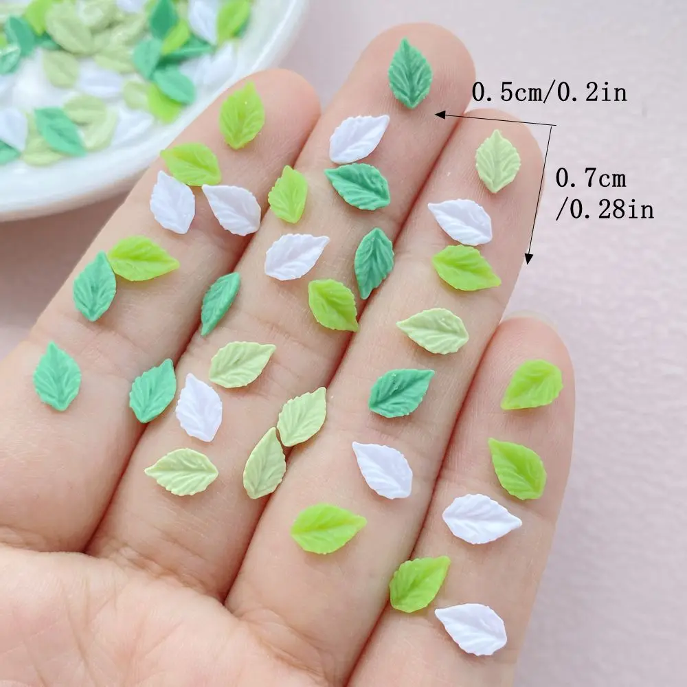 200Pcs New Cute Resin Mini Small Leaves Flatback Jewelry Making Manicure Hairwear Accessories