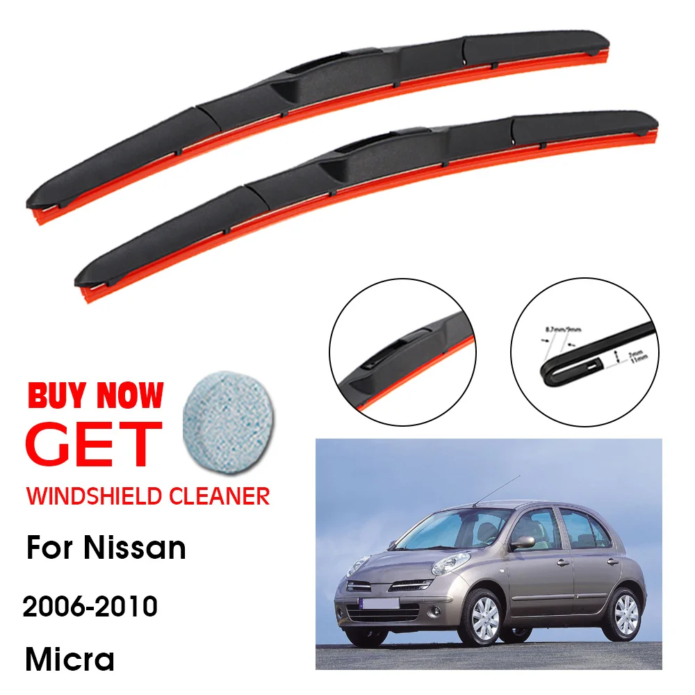 

Car Wiper For Nissan Micra 21"+18" 2006-2010 Front Window Washer Windscreen Windshield Silica Gel Wiper Blades Accessorie