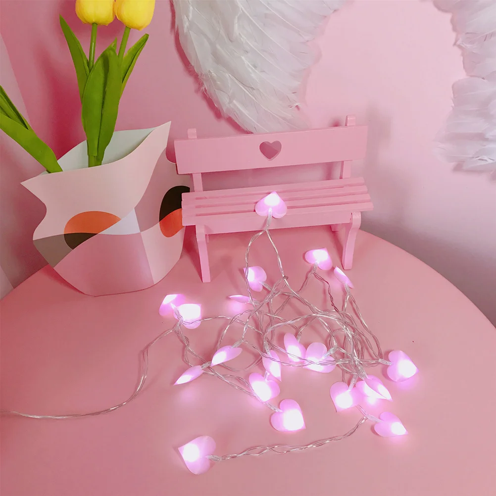 Guirlande lumineuse Led rose en forme de cœur, blanc chaud, pour décoration de fête de mariage, photographie, scène, hôtel, chambre à coucher, paysage intérieur