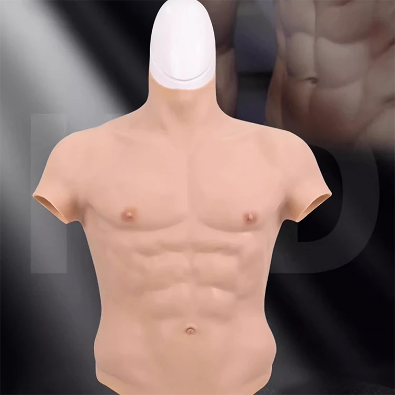 

Cosplay Silicone Muscle Suit for Man Costume Male Fake Chest Bodysuit Realistic Simulation One Piece Dress