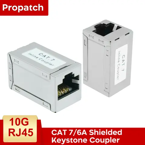 ProPatch 차폐 RJ45 Cat7 Cat6/CAT6A 커플러 RJ45 커플러, 암-암 이더넷 확장 어댑터 인라인 이더넷 커플러