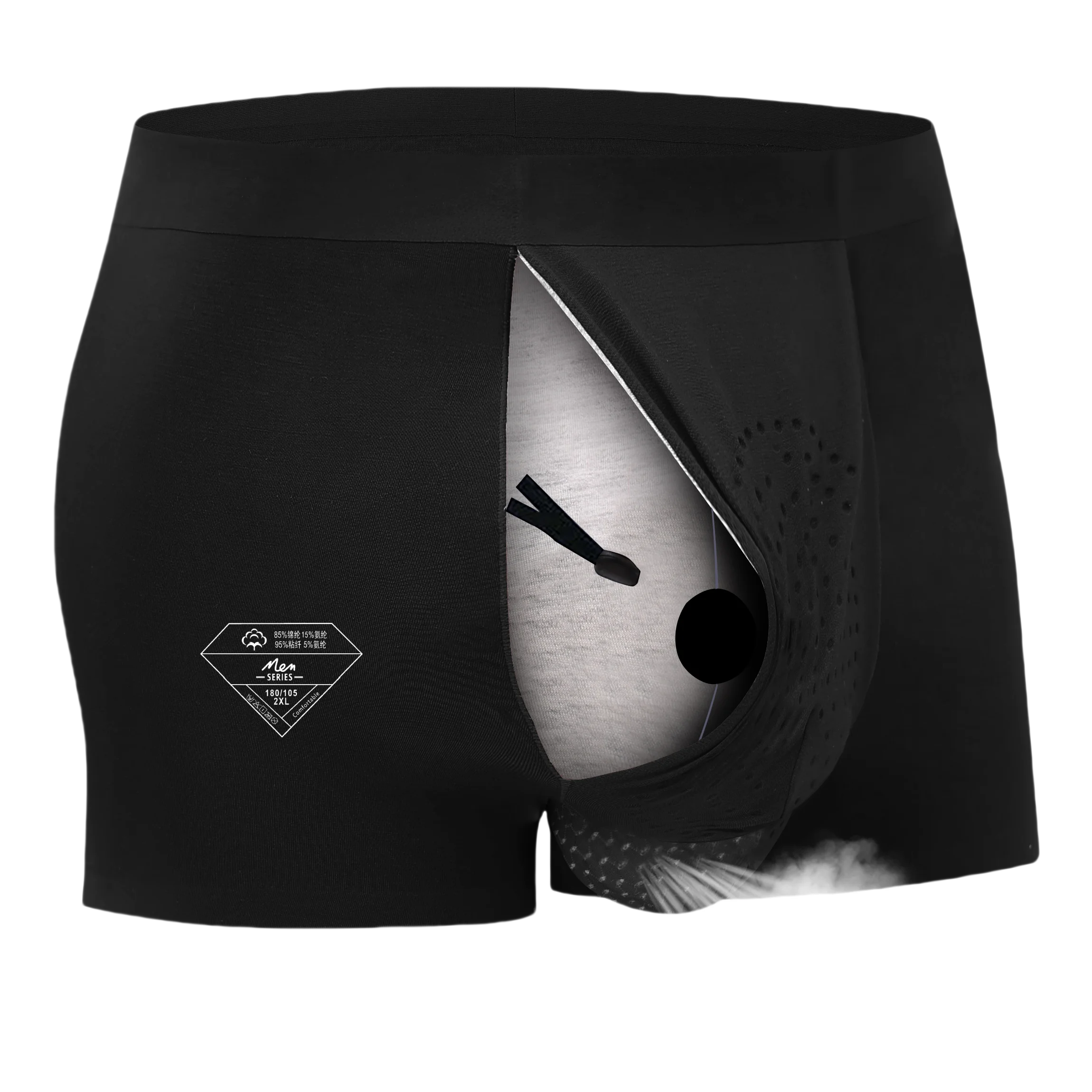 Man Enhancing Underwear U-Convex Pouch Boxers for Excessive Foreskin Adjustable Front Open Sexy Lingerie Gay Health Penis Hole