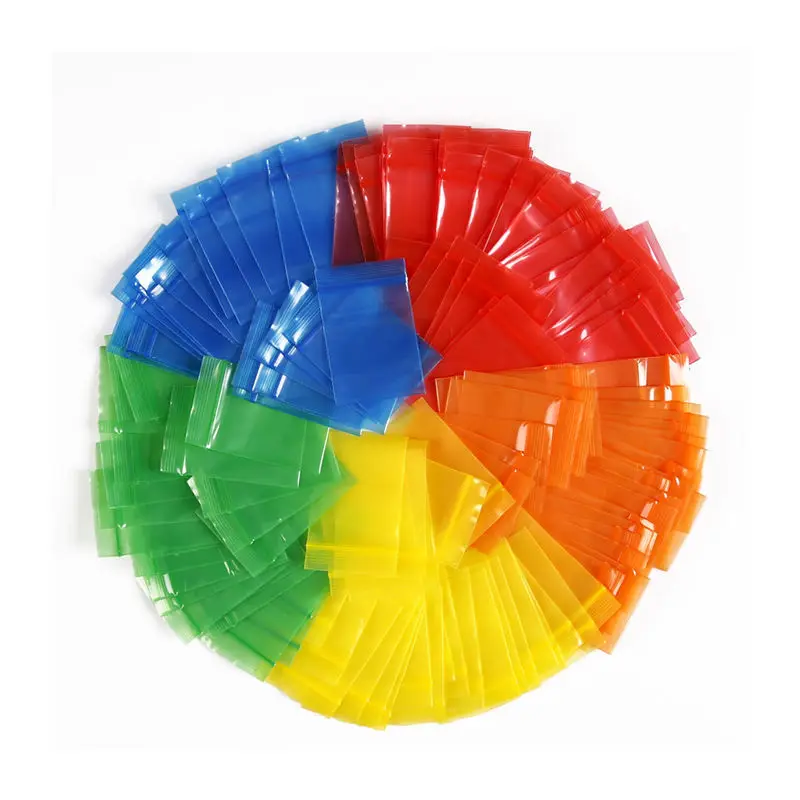 100pcs Colorful Thick PE Plastic Self Sealing Ziplock Bag Jewelry Bag Packaging for Small Businesses and for Packing Orders