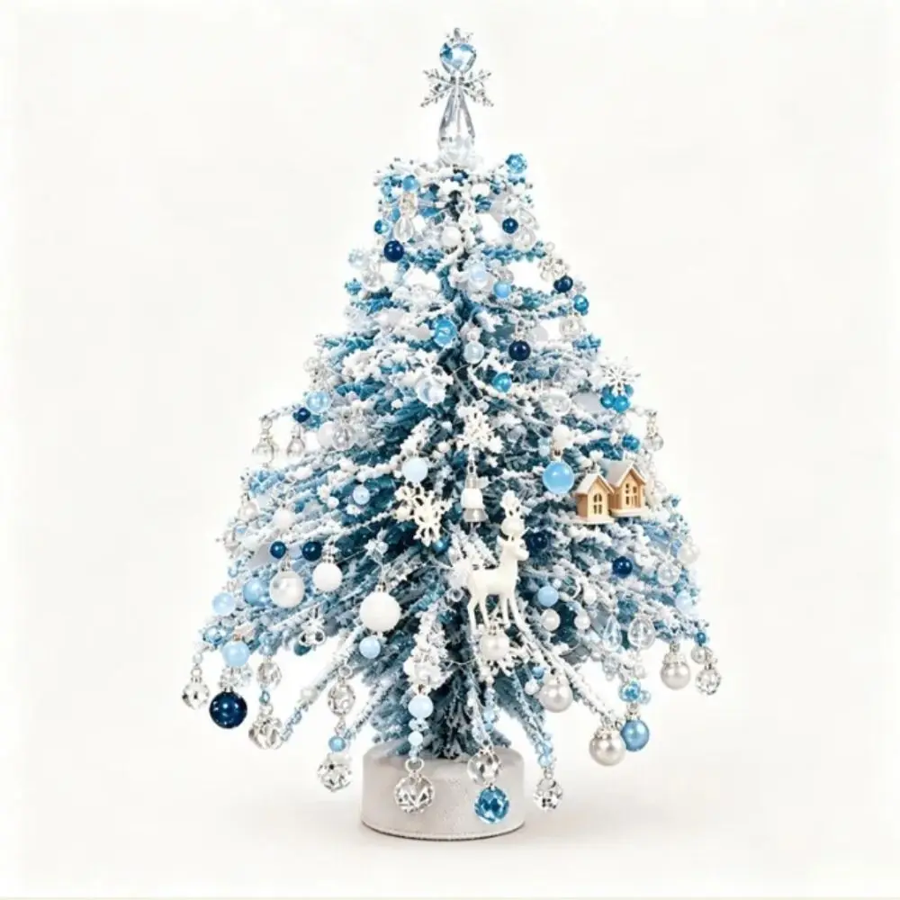 Handmade Bead Weaving Beaded Christmas Tree Kit Crystal Bead Material Tabletop Display Size Mini Christmas Tree Ornament