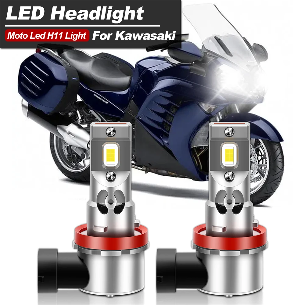 2PCS 26000lm Motorcycle H11 LED Headlight Bulbs 150W Power For Kawasaki NINJA ZX6R 2007 - 2012 Upgrade Kit Moto White CSP Chips