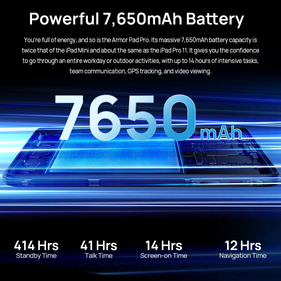 Ulefone Armor Pad Pro Rugged Tablet IP68/IP69K 4G MT8788 16GB RAM(8GB+8GB Virtual RAM) 128GB ROM 48MP 7650mAh Android 13