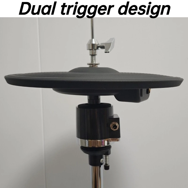 12 Inch Hi-hat for Roland Electronic Drum Sound Source Link Dual Trigger Silent Electric Cymbal Adjustable Rack Single Cymbals