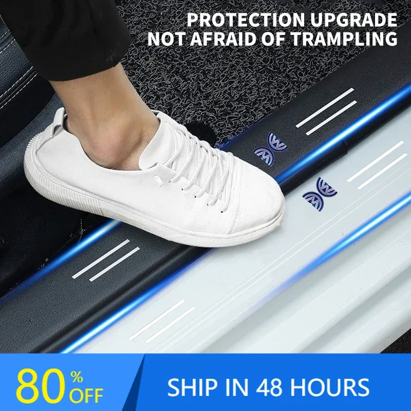 

4x Car Threshold Sticker Scratch Resistant Transparent Film Protector For Volkswagen VW Scirocco Jetta Beetle Golf Passat Tiguan