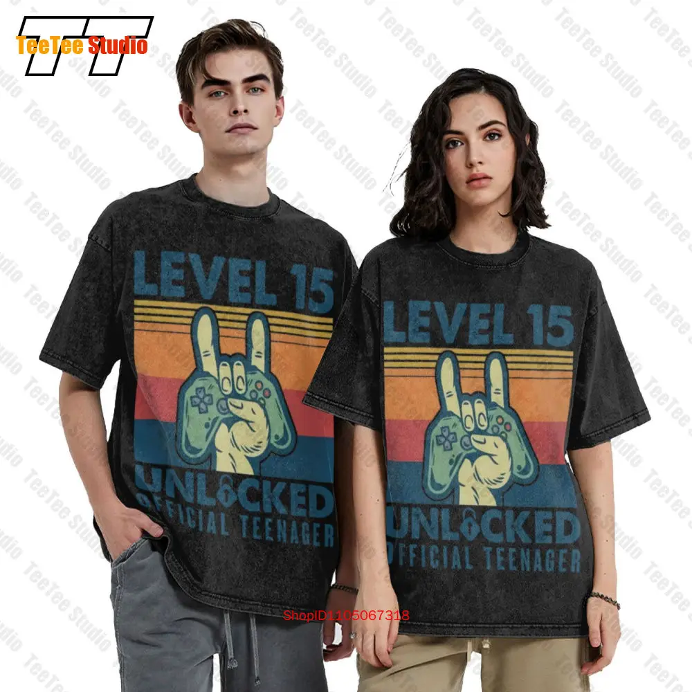 

Birthday Level 15 Unlockednager Style Gaming Gym T-Shirts Oversized T-Shirt KADA
