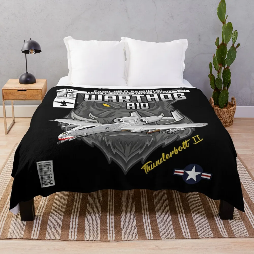 A-10 Warthog Limited Edition Comic Throw Blanket Heavy Hairy Blankets