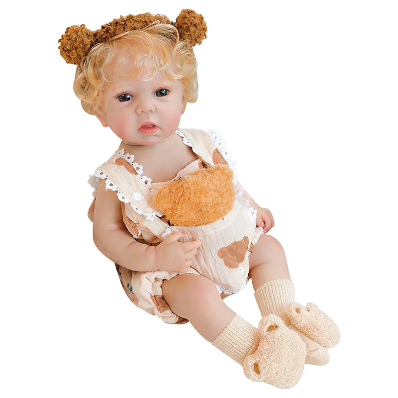 NPK 19''3D Skóra Vinyl Reborn Abigail Ręcznie Malowana Kolekcjonerska Realistyczna Lalka Artystyczna Prezent na Boże Narodzenie