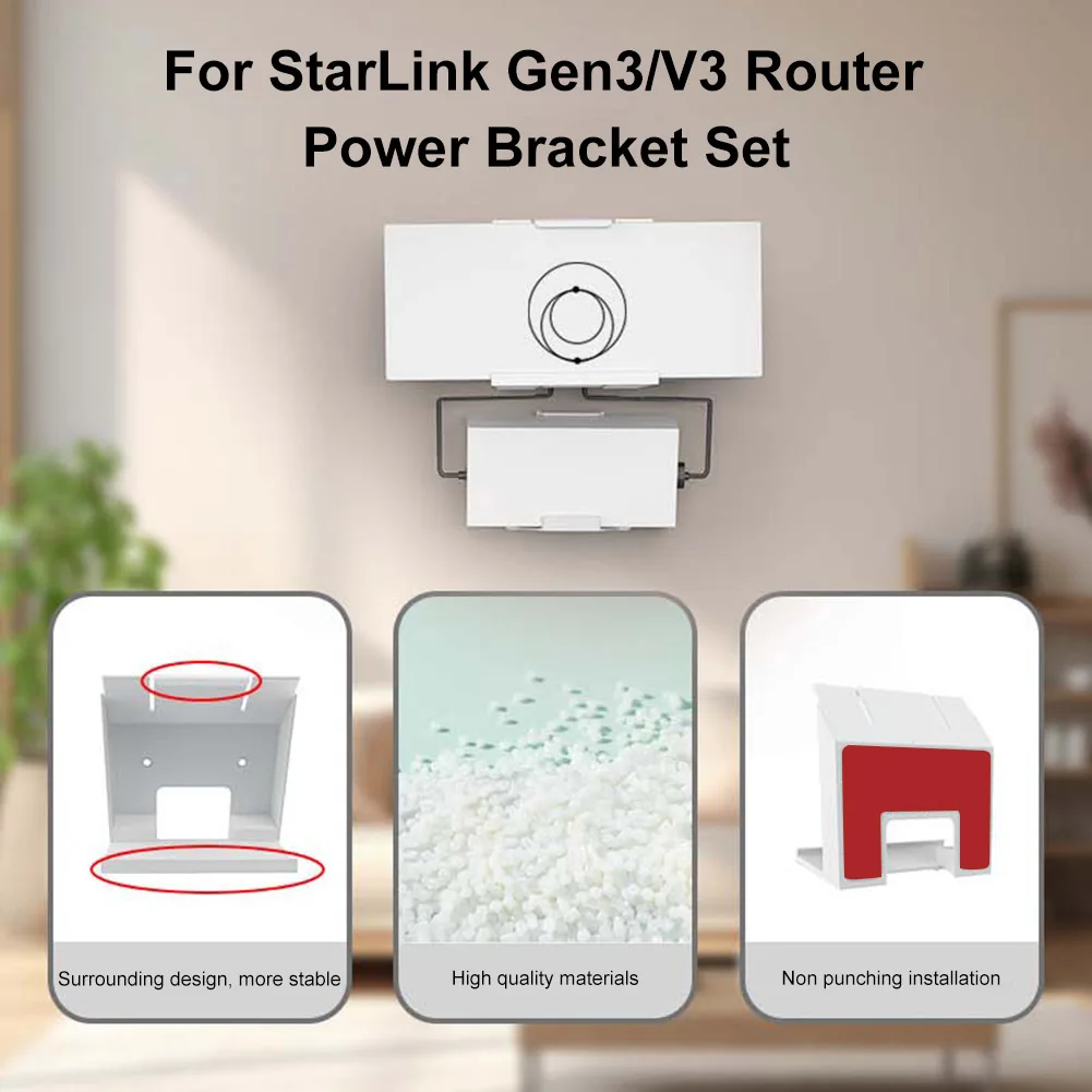 Router Power Bracket Kit für Starlink Gen3 V3 Router Power Bracket Set Wand montage Aufbewahrung halter Wand & Dach Installation skit