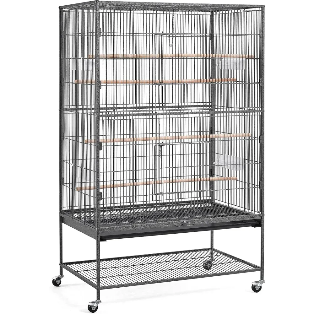 Large Parrot Cage Bird Cage with Rolling Stand for Medium Birds Cockatiels Quaker Green Cheek Sun