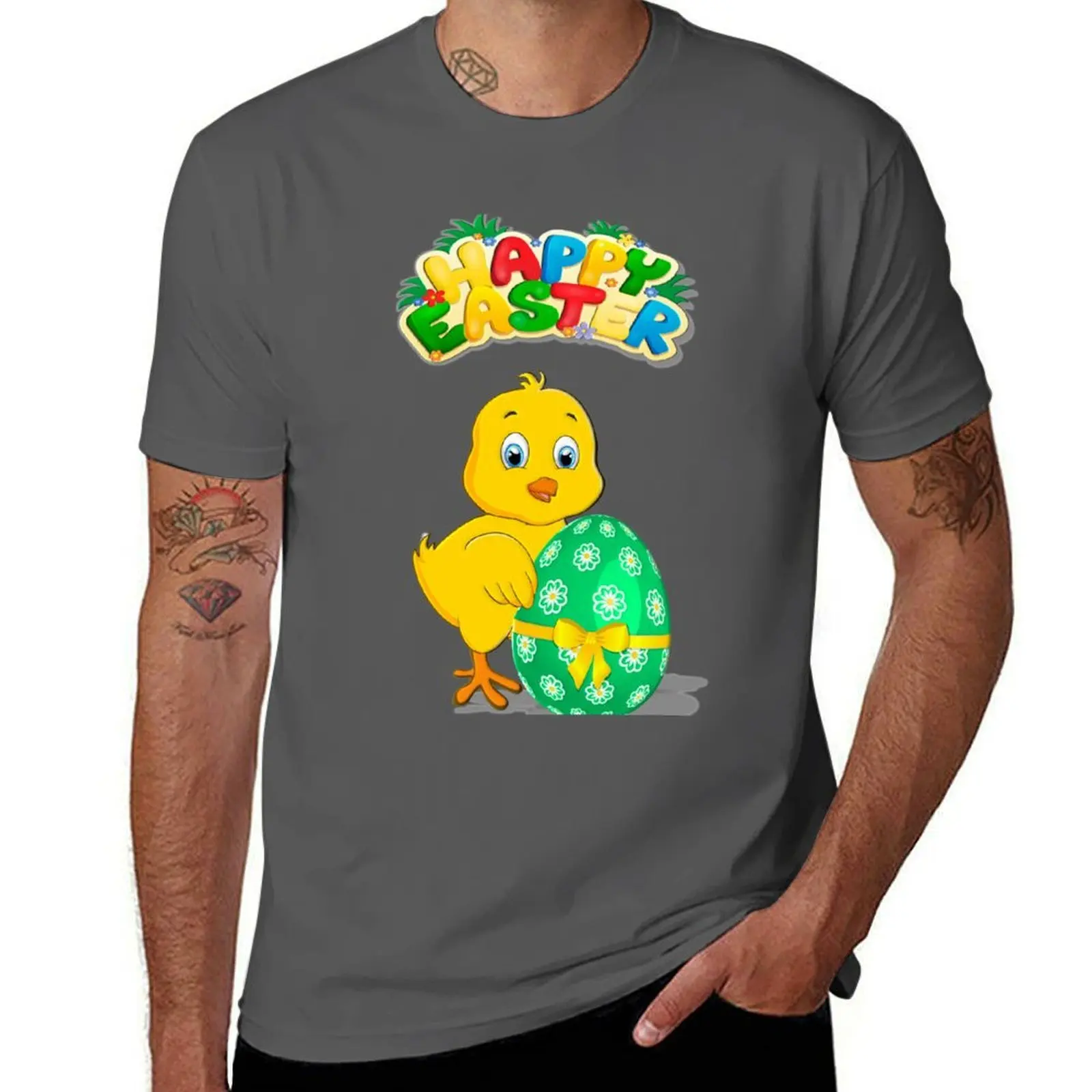 

Little Easter Chicken Cartoon T-Shirt t shirt man casual t shirts with prints T-Shirt