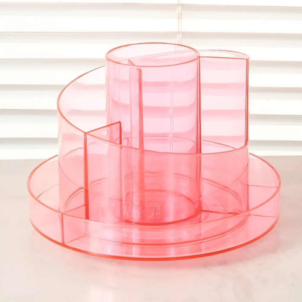 360°Rotating Pen Storage Box Multi-function Tabletop Storage Makeup Brushes Holder Simple Home Office Stationery Organizer