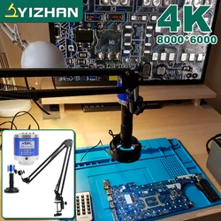 YIZHAN 4K Electronic Digital Microscope For Soldering Microscope Suit 60FPS HDMI USB Camera 150x Lens Bracket Support Software