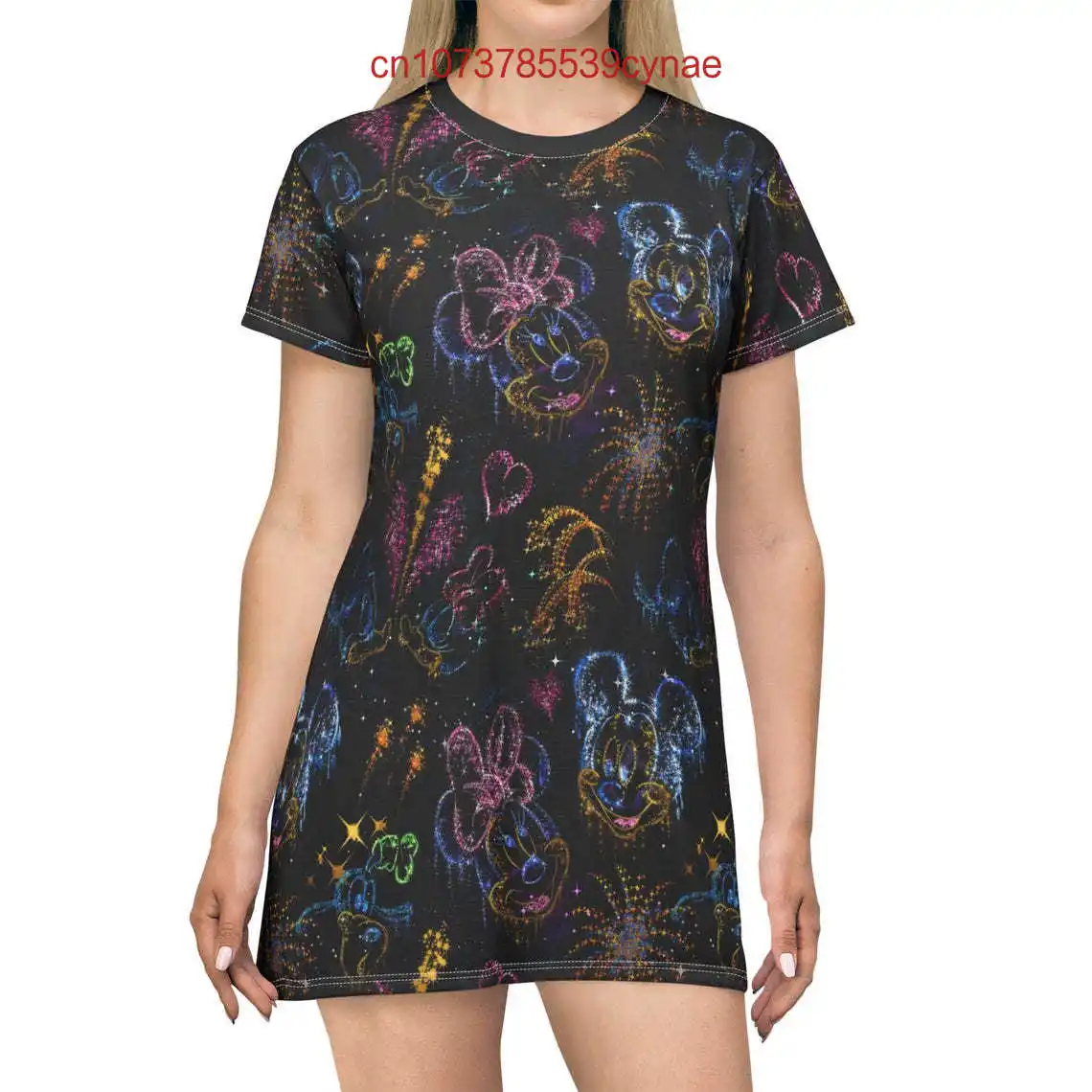 Nuovo schizzo di Steamboat Mickey T-shirt da donna Abito stampato in 3D Disney Street Fashion Abito a maniche corte Abito sexy Y2K