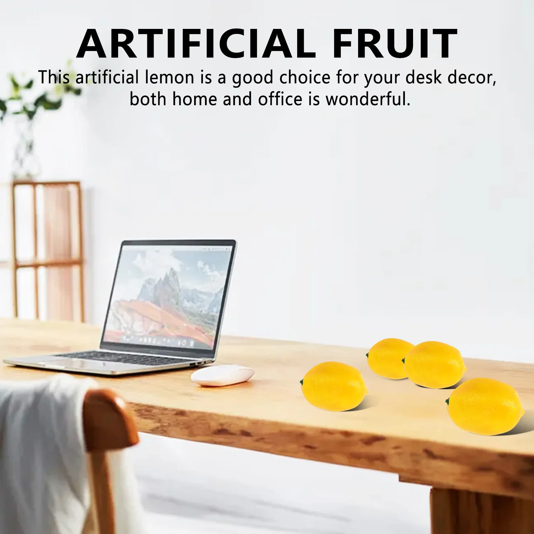 Limones artificiales de imitación, frutas amarillas de 3 pulgadas de largo X 2 pulgadas de ancho, 20 piezas