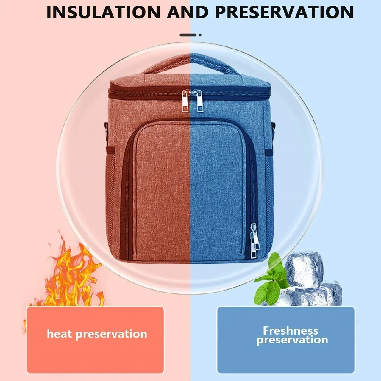 Fashionable portable lunch box insulation bag, waterproof lunch box bag,  lunch bags for men